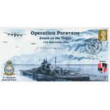 WW2 Sqn Ldr James Castagnola Signed Operation Paravane- Attack on the Tirpitz FDC. 4 of 17 Covers