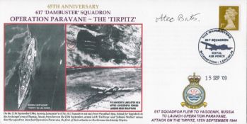 WW2 W O Alec Bates Signed 65th Anniversary Operation Paravane- The Tirpitz FDC. 1 of 20 Covers