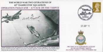 WW2 F O William A Rupert Signed Operation Paravane- Attack on the Tirpitz FDC. 12 of 13 Covers