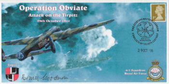 WW2 Sqn Ldr Benny Goodman Signed Operation Obviate- Attack on the Tirpitz FDC. 6 of 18 Covers
