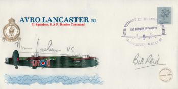 WW2 Norman Jackson VC and Bill Reid VC Signed Avro Lancaster B1 FDC. Both Signed in Pencil. Cotswold