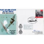 WW2 P O Reginald A DeLorey of 827 Sqn Signed Fleet Air Arm Attack on Tirpitz 50th Anniversary FDC. 4