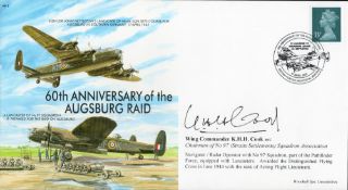 WW2 Wg Cdr KHH Cook DFC Signed 60th anniv of the Augsburg Raid MF2 FDC. 228 of 300 Covers Issued.