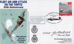 WW2 S Lt Gilbert W Clark (Wing Navigator) Signed Fleet Air Arm Attack on Tirpitz FDC. Good condition