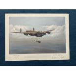 WW2 Maurice Gardner Multi Signed Colour 27x20 Print Titled 'Tallboy Away'. Hand signed in Pencil