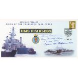 Rear Admiral Jeremy Larking DSO Signed HMS Fearless 25thh Anniversary Ships of the Falklands Task