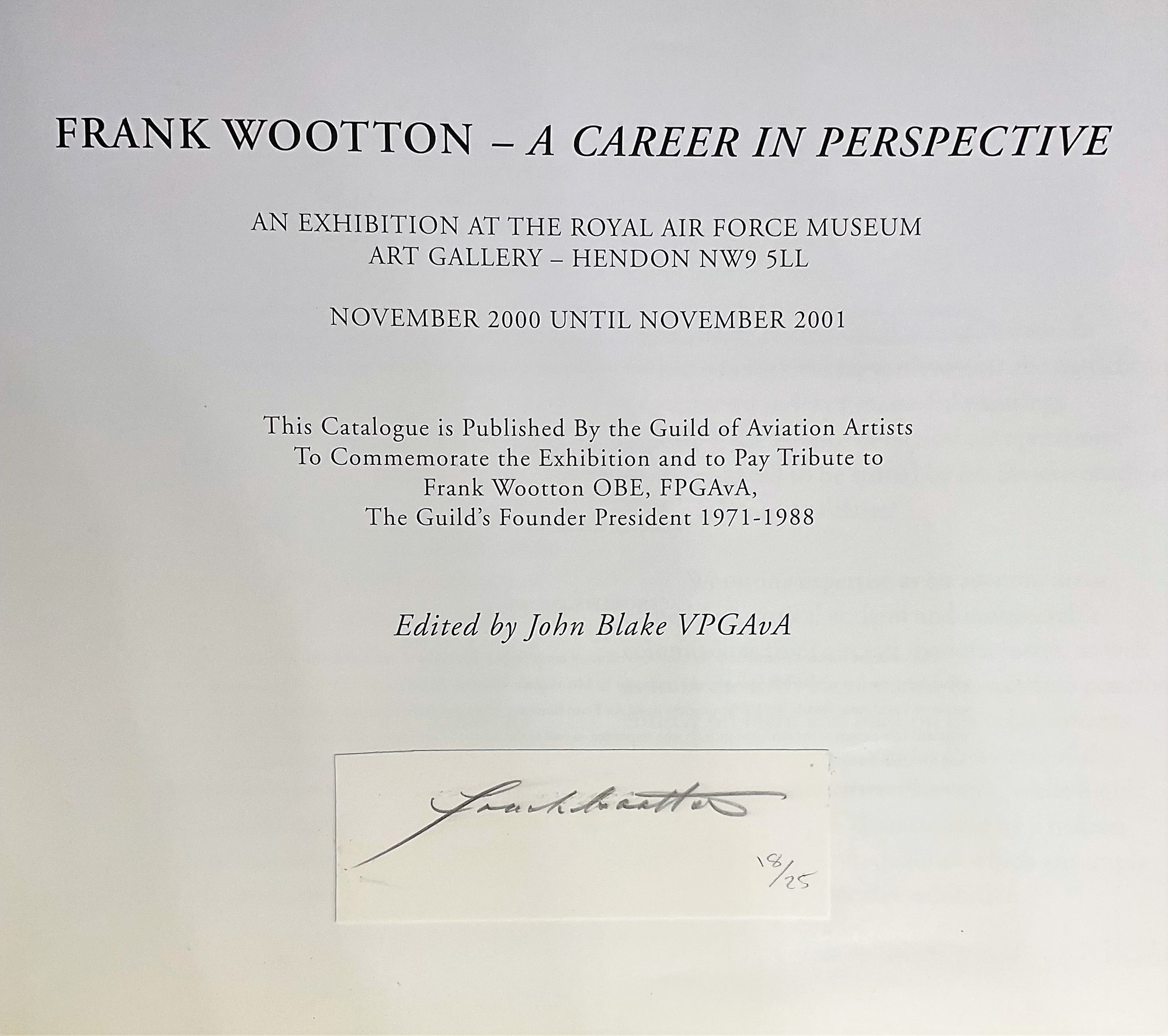 WW2 Artist Frank Wootton Personally Signed Frank Wootton Paperback book titled A Career In - Image 2 of 2