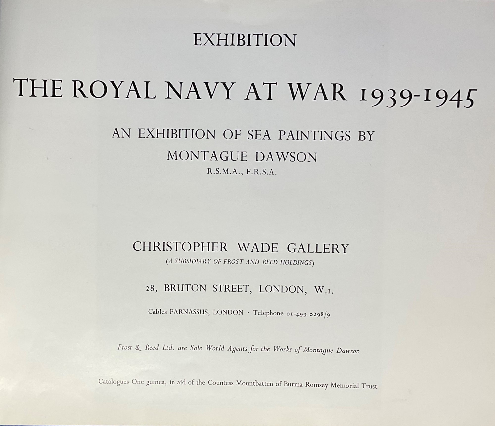 WW2 Montague Dawson Exhibition of Sea Paintings-Royal Navy at War 1939-1945. Contains The Works Of - Image 2 of 2