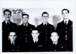 WW2 Dambuster Basil Fish Signed 8x6 Black and White Photo Sowing Fish alongside 6 Fellow 617 Crew