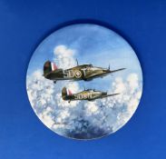 WW2 Fine Bone Chine Decorative Plate Titled Flight Through The Clouds by Michael Turner. Plate