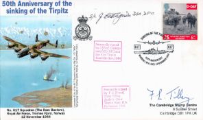 WW2 RAF 617 Sqn Ldr James Castagnola DSO DFC and Bar and Frank Tilley Signed 50th anniversary of the