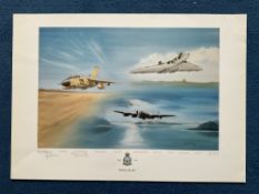 WW2 John Larder 25x17. 5 Colour Special Edition 345 617 Print Titled 50 Years Fly By Multi Signed by