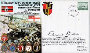 WW2 Lt Cdr Dennis Phillips DSC Signed 50th Anniv of Operation Tungsten The fleet Arm Attack on the