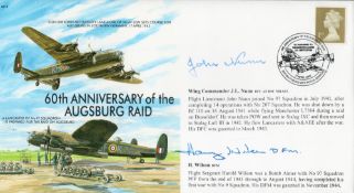 WW2 Wg Cdr John Nunn and Flt Sgt Harry Wilson Signed 60th anniv of the Augsburg Raid MF2 FDC. 154 of