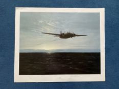 WWII, Overdue print signed in pencil by the artist Gerald Coulson, approx 24x29, beautifully showing