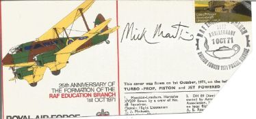 Mick Martin signed piece cut from front of FDC 25th Anniversary of the Formation of the RAF