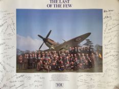 WW2 Printed Poster Showing 617 Members, full of printed signatures of 617 Legends inc Dowding.