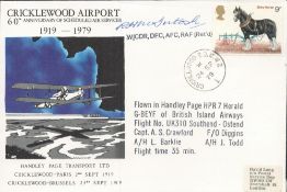 Flown Handley Page Signed by Wg. Cdr. RH McIntosh WW1 Pilot and pilot on Handley Page 24 Sep 79 -