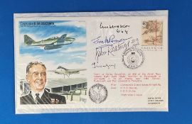WW2 Capt EM Brown Signed Personal FDC, Further Signed by John Keatings, William Walker and one