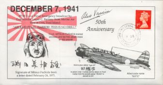 Rare 50st Annivy Air Raid Pearl Harbor Alex Vraciu US Navy fighter Ace 19 Victories WW11. shot