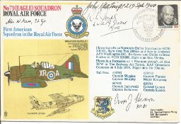 John Keatings, R. L. Jones, Alan W. Gear, C. J. Hearn signed No. 7 Eagle Squadron RAF First American