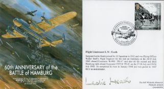 WW2 Flt Lt Leslie Heath Signed 60th anniversary of the Battle of Hamburg FDC. 128 of 200 Covers