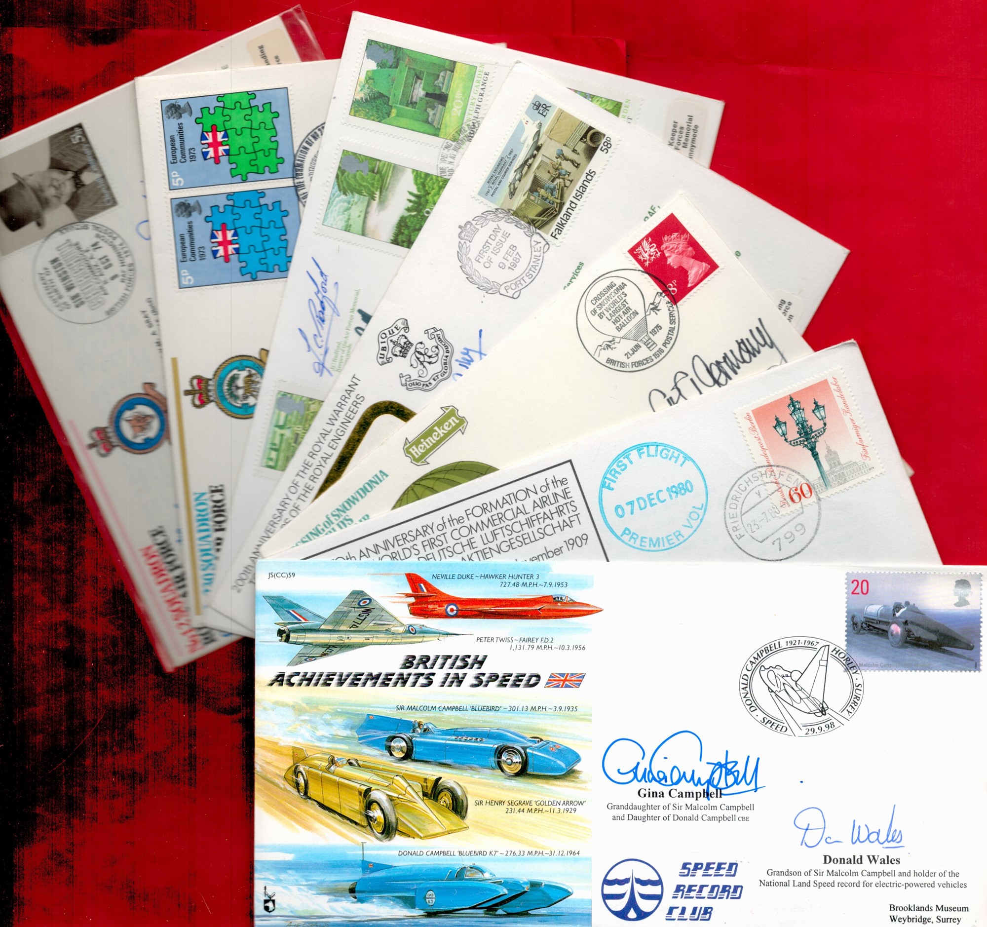 Superb Collection of 22 Signed FDC's Military and Aviation Related Covers, All Contain Stamps and
