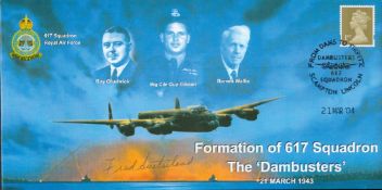WW2 Dambuster Flying Officer Fred Sutherland Signed Formation of 617 Squadron FDC With Stamp and