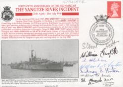 WW2 Multi Signed 45th Anniv of the Beginning of the Yangtze River Incident FDC with British Stamps