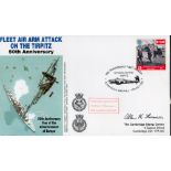 WW2 P O Allan H Thompson of 830 Sqn Signed Fleet Air Arm Attack on Tirpitz 50th Anniversary FDC. 5