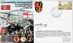 WW2 Commander NH Bovey Signed 50th Anniv of Operation Tungsten The fleet Arm Attack on the