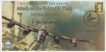 WW2 Air Commodore John Langston Signed Attack on Politz Oil Plant 21. 12. 1944 FDC. 9 of 20 Covers