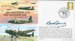 WW2 Sqn Ldr WMG Wing MBE DFM Signed 50th Anniv of 1st Pathfinder Raid 18 19 August 1942 FDC. 143