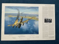 Mark Postlethwaite Multi Signed Colour 28x19 Print Titled The Last Flight Of Dark Victor. Limited