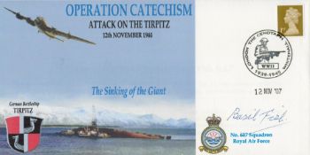 WW2 W O Basil Fish Signed Operation Catechism-Attack on the Tirpitz 12th Nov 1944 FDC. 7 of 20