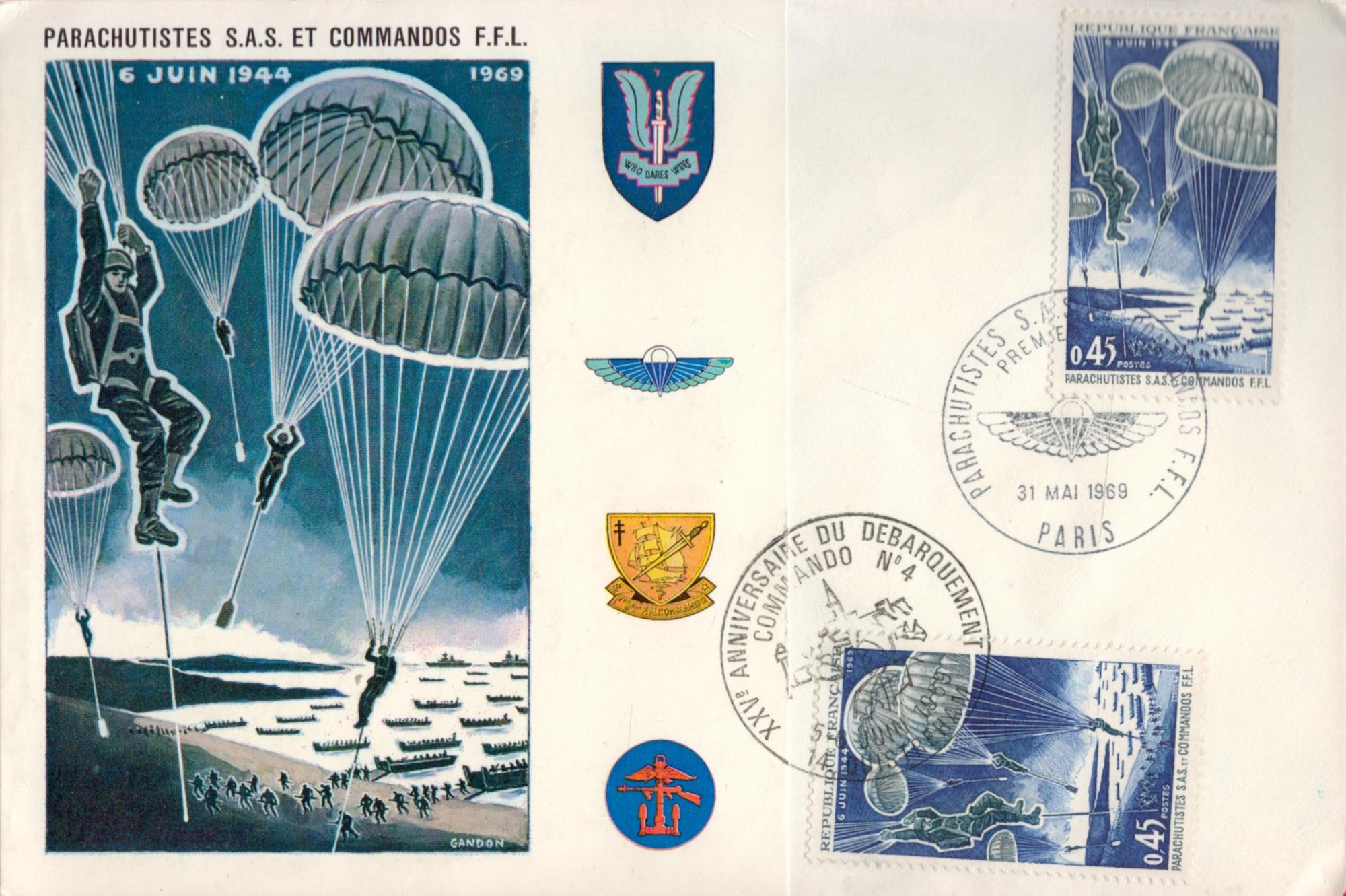The Paratroopers SAS (Special Air Service) were the paratrooper unit of Free France founded in