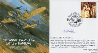 WW2 Sqn Ldr WF Snell DFC Signed 60th anniversary of the Battle of Hamburg FDC. 128 of 200 Covers