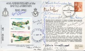 C79 40th Anniv Battle of Britain Signed 14 Battle of Britain. Pilots, Crew, WAAF 40th Anniv of RAF
