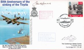 WW2 RAF 617 Sqn Wireless Operator Jack Lammas and Navigator Lloyd Pinder Signed 50th anniversary