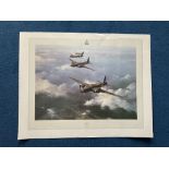 WW2 Arthur T Harris Signed Robert Taylor Colour 24x19 Print Titled 'Wellington'. Also Signed by Bill
