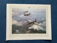 WW2 Arthur T Harris Signed Robert Taylor Colour 24x19 Print Titled 'Wellington'. Also Signed by Bill