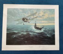 Gerald Coulson Signed 28x22 Colour Print Titled To Sink The Bismarck. 428 500. Published in 1992.