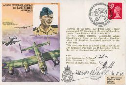 WW2 TG Muhl of 617 Sqn Signed Marshal of the RAF Lord Tedder FDC. Also Signed by 2 Crew members