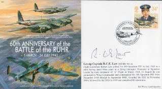 WW2 Grp Cptn RCE Law DSO DFC Signed 60th anniv of the Battle of the RUHR 5th March-24th July 1943