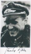 Black and white Print Signed General Gunther Rall Knight Cross 275 Victories Black and white Print