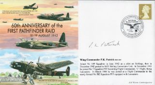WW2 Wg Cdr PK Patrick MBE DFC Signed 50th Anniv of 1st Pathfinder Raid 18 19 August 1942 FDC. 228 of