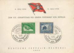 1938 Souvenir Card dated 8 7 38 Friedrichshafen Special Postmark on Air Birth Centenary of Court