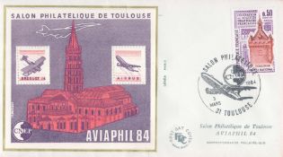 Commemorative FDC and featuring Stamp France Bloc CNEP N°5 New Aviaphil (Salon Philatelic Toulouse).