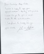 WW2 Pilot Officer John T Jackson (Hamilton's Crew) Handwritten Letter Signed. Letter addressed to