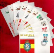 Collection of 10 Military First Day Covers, Unsigned From Gibraltar and St Helena. All Contain